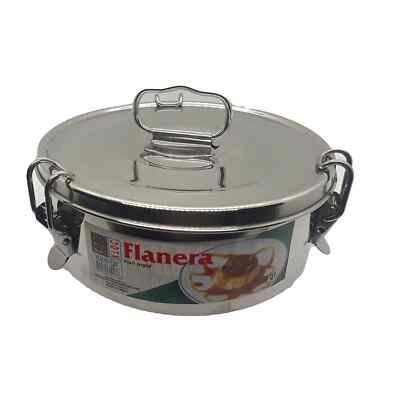 6-Inch Diameter Flanera, 1.5Qt. with lock and lid with handle, stainless steel - Image 3