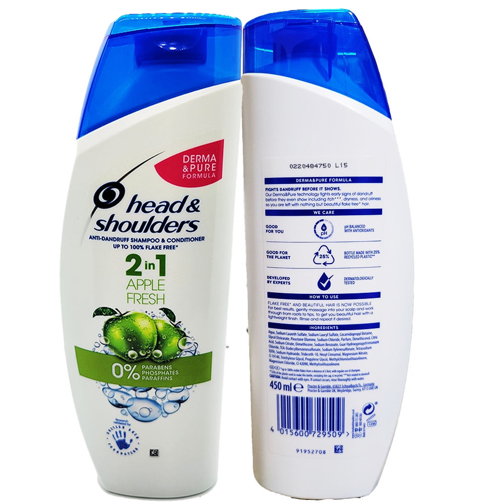 2in1 Apple Fresh 500 ml.Anti-Dendruff Shampoo up to 100% Flake Free - Image 3