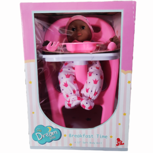 My Dream Doll Breakfast Time African American Baby Doll – Soft & Realistic Kids Toy