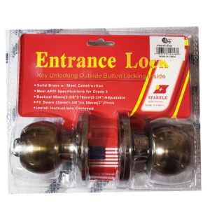 Entrance Lock Gold Old Oval Egg Shape Keyed Handle Knob Door Lock Lockset.