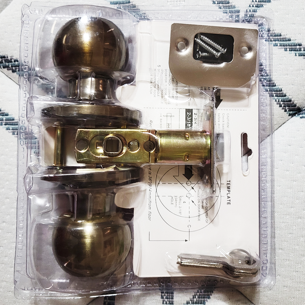 Lofy Gold Oval Keyed Entry Door Knob Lockset - Image 2