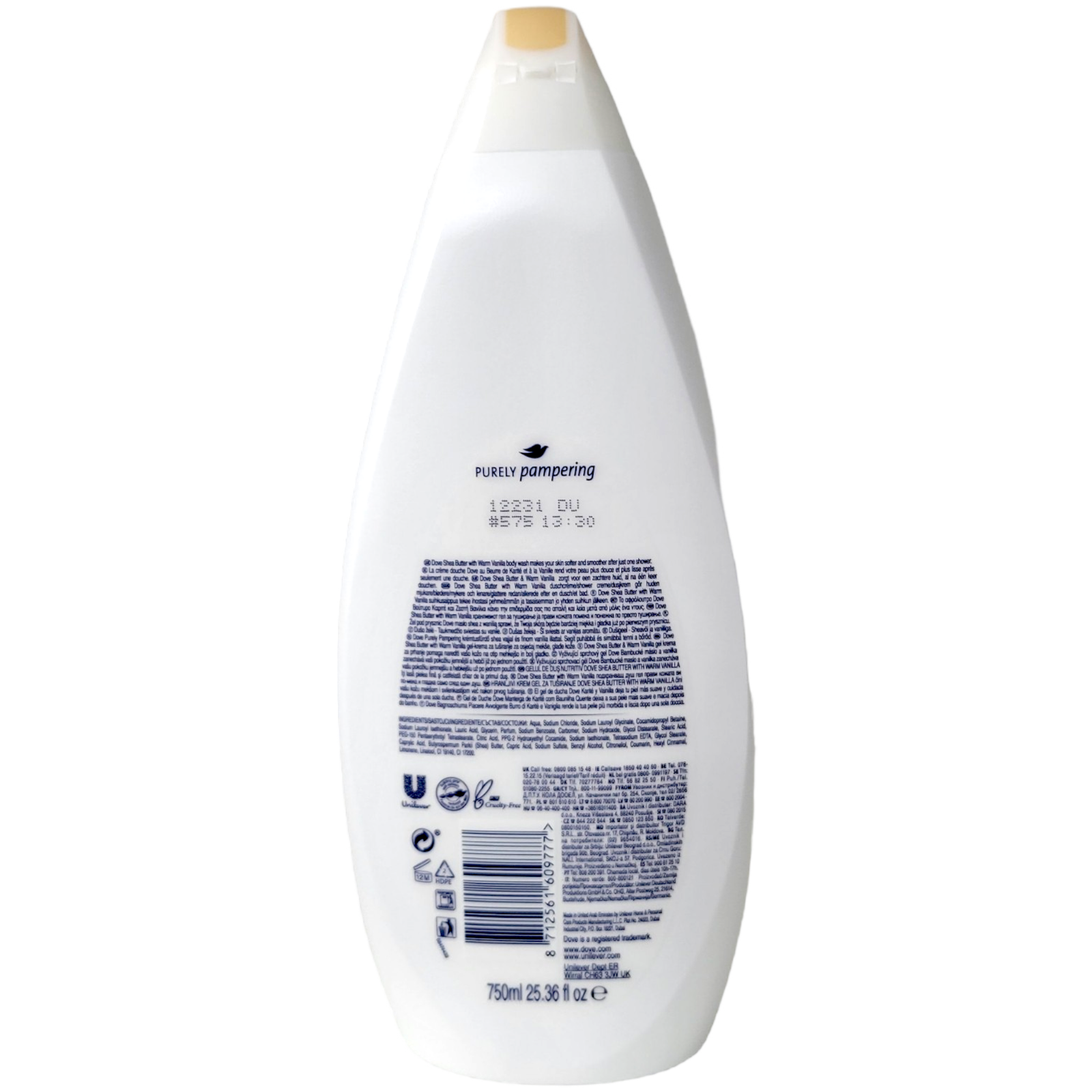 Dove Purely Pampering Shea Butter & Warm Vanilla Body Wash, 750 ml - Image 4