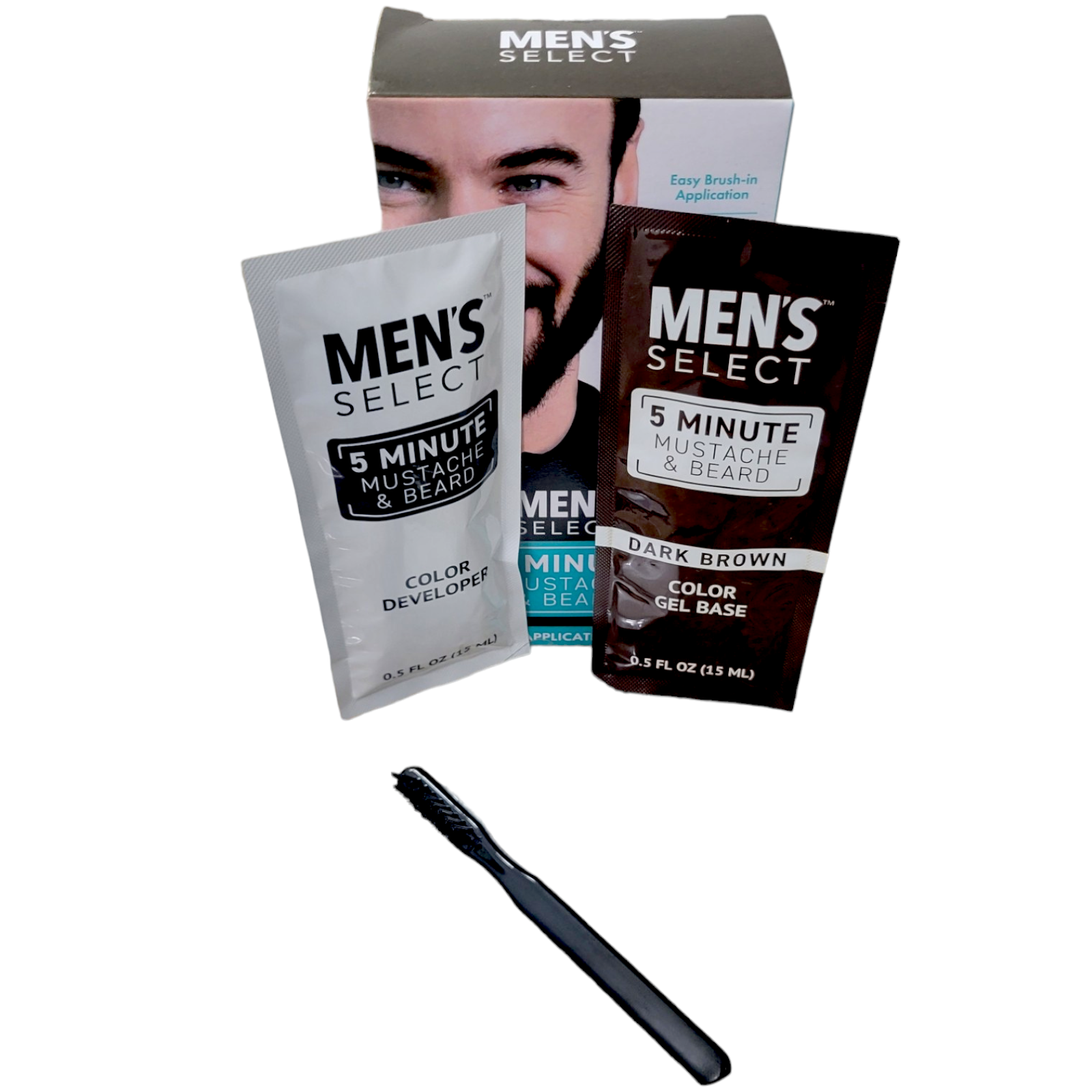 Men's Select 5-Minute Mustache & Beard Hair Color, Dark Brown - Image 4