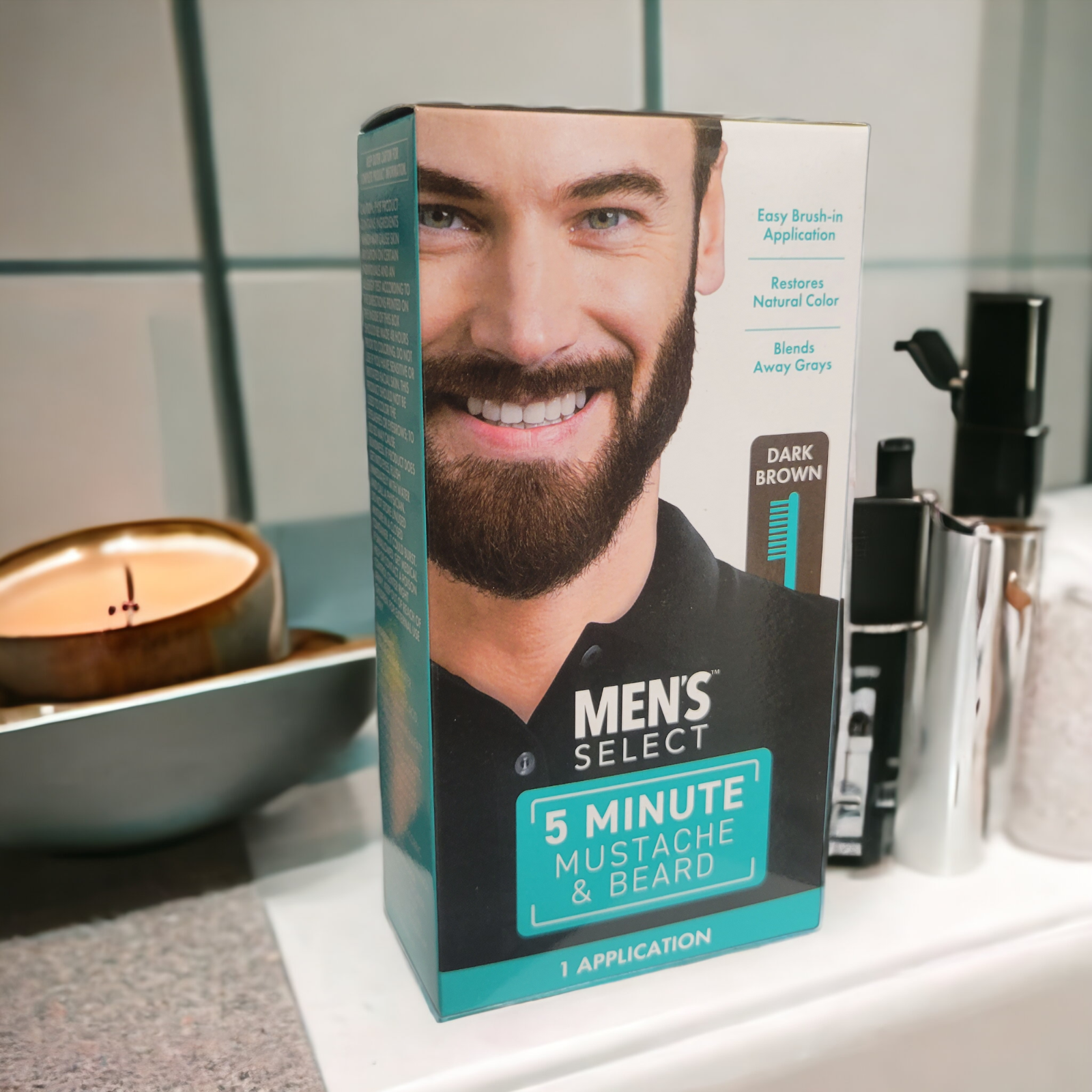 Men's Select 5-Minute Mustache & Beard Hair Color, Dark Brown - Image 12