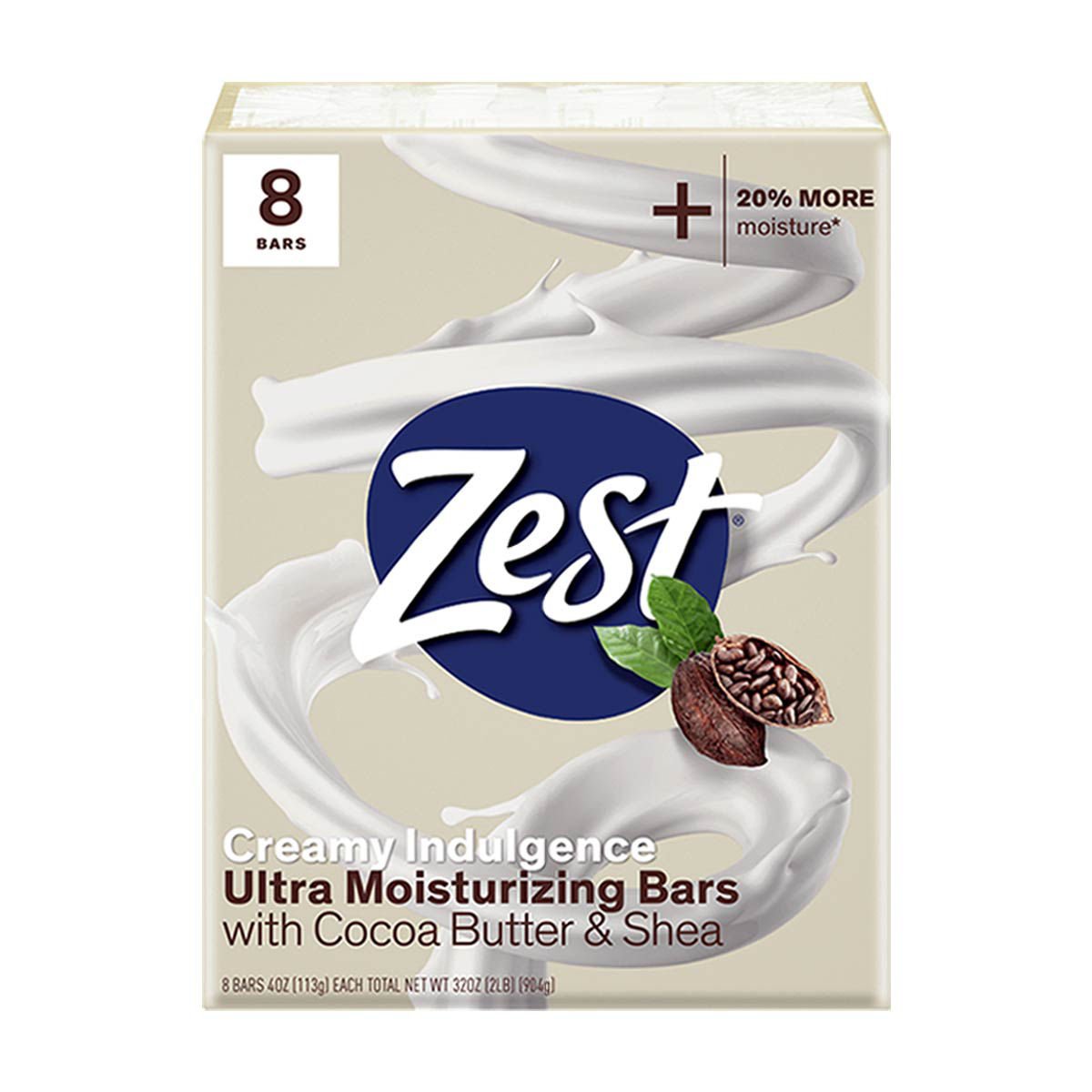 Zest Cocoa Butter & Shea 8 Bars Perspective Packshot